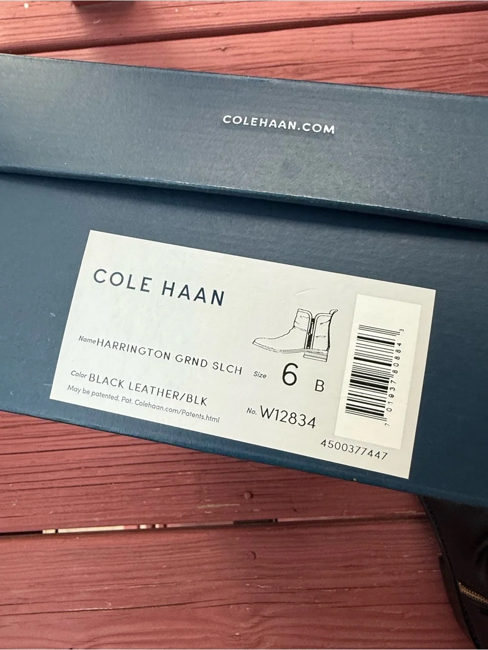 Cole Haan Black Leather Ankle Boots with Gold Zippers